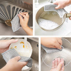GLOCALL Multipurpose Wire Dishwashing Rags for Wet and Dry, 2024 New Non-Scratch Wire Dishcloth Scrubbing Wire Dishwashing Rag, Reusable Metal Wire Dishwashing Cloth for Home Kitchen Cooktop (10)