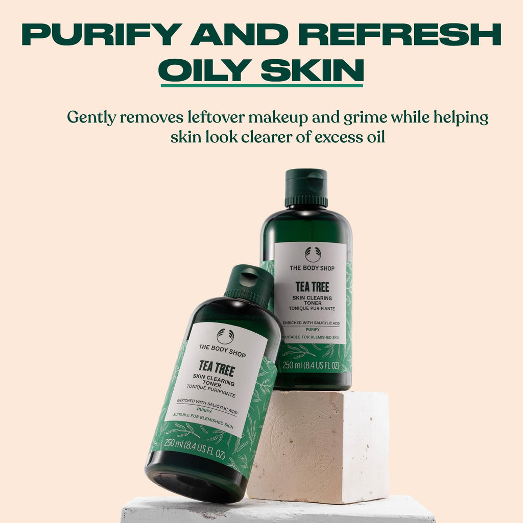 The Body Shop Tea Tree Skin Clearing Mattifying Toner – Purifying Vegan Facial Toner for Oily, Blemished Skin – 8.4 oz