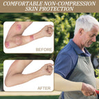 Janmercy 8 Pairs Elderly Skin Thin Protector Sleeves Bruise Abrasions Protective Arm Sleeve(Beige)
