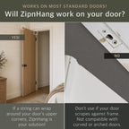 Zip 'n Hang Wreath Hanger for Front Door, White, 1 Pack