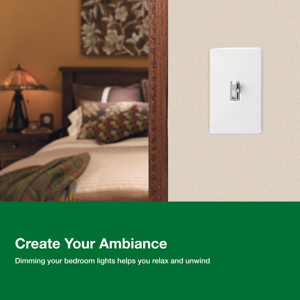 Lutron Ariadni/Toggler LED+ Dimmer Light Switch for Dimmable LED, Halogen and Incandescent Dimmer Switch, 150W, Single-Pole/3-Way, AYCL-153P-BR, Brown