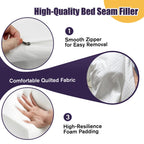 JZHLLA Triangle Bed Gap Filler King High Density Foam Headboard Gap Filler Pillow with 2 PCS Pockets and Removable Washable Cover, Prevent Items from Falling
