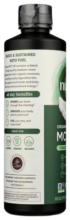 Nutiva Organic MCT Oil, Kosher, Keto Friendly, USDA Certified Organic, Non-GMO, 16 Fluid Ounce (Pack of 1)