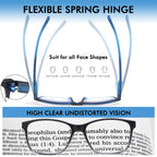 MOZVND 5 Pack Blue Light Blocking Reading Glasses for Men with Spring Hinge 2.0 Fashion Large Wide Computer Readers for Men