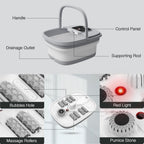 HOSPAN Collapsible Foot Spa with Heat, Bubble, Red Light, and Temperature Control, Foot Bath Massager with 8 Shiatsu Massage Rollers, Pedicure Foot Spa for Relaxation and Stress Relief