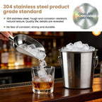 12 Oz 304 Stainless Steel Ice Scoop for Freezer & Ice Machine 2 Pack– Heavy Duty Metal Scooper, Dishwasher Safe, Multi-Purpose for Kitchen, Bar, Party, Wedding (Ice,Dry Goods) (Polished silver)