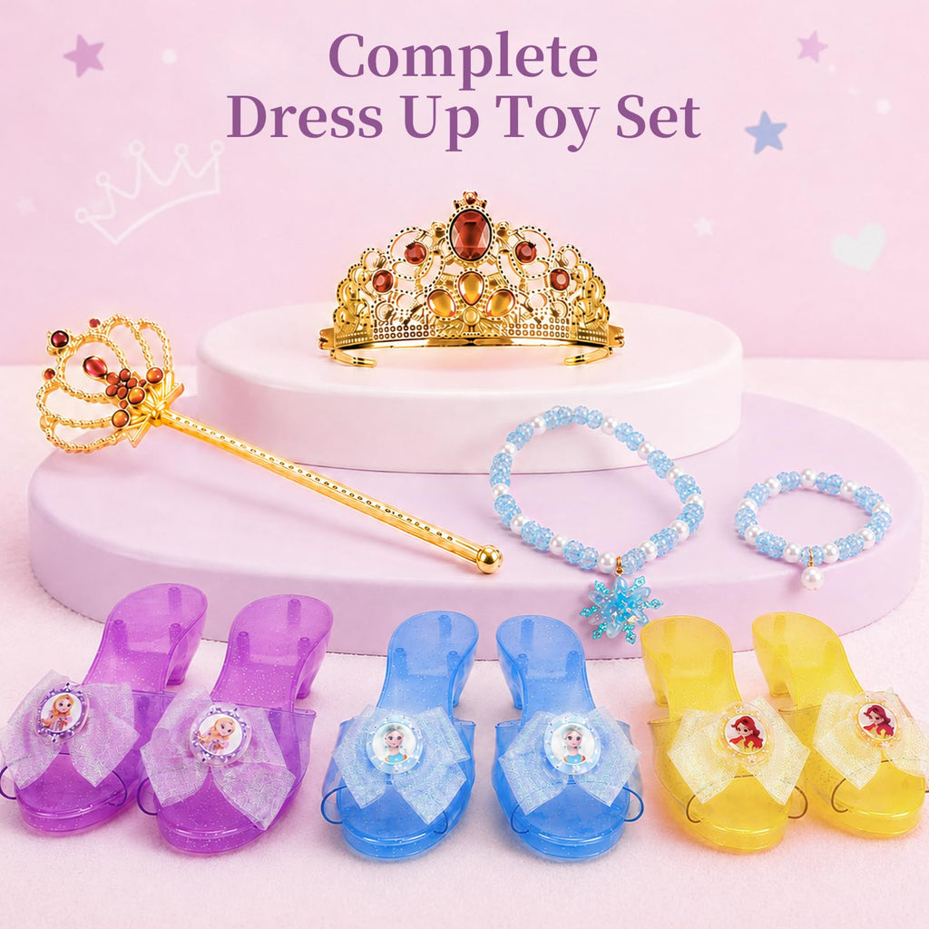 Meland Princess Dress Up for Girls 3-6, Dress Up Clothes with Princess Shoes Toy, Christmas Birthday Gift for Toddlers Girls