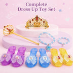 Meland Princess Dress Up for Girls 3-6, Dress Up Clothes with Princess Shoes Toy, Christmas Birthday Gift for Toddlers Girls