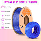 ERYONE TPU Filament 1.75mm +/-0.03mm Flexible TPU Roll, 95A Soft 3D Printer Filament 0.5kg Spool(1.1 lbs), Blue