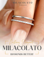 MILACOLATO 2Pcs S925 Sterling Silver Rings for Women Non Tarnish S7
