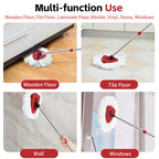 Spin Mop Replacement Mop Compatible with O Cedar 1 Tank System, 2 Microfiber Mop Heads Replacements, 58" Mop Replace Handle, 1 Scrub Brush Attachment and 1 Mop Base for Ocedar EasyWring Spin Mop