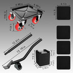 MYUEA Furniture Dolly,Furniture Movers with 5 Wheels,Carbon Steel Panel Heavy Duty Dolly,Maximum Load 3474LBS,Furniture Lifter with 5 360° Rotatable Rubber Universal Wheels(Black,6.89x6.9 in)