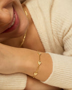 PAVOI Dainty Heart Adjustable Chain Bracelet, Yellow Gold
