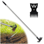 2 in 1 Weed Puller Tool with 60" Long Handle for Yard, Lawn, Patio, Garden