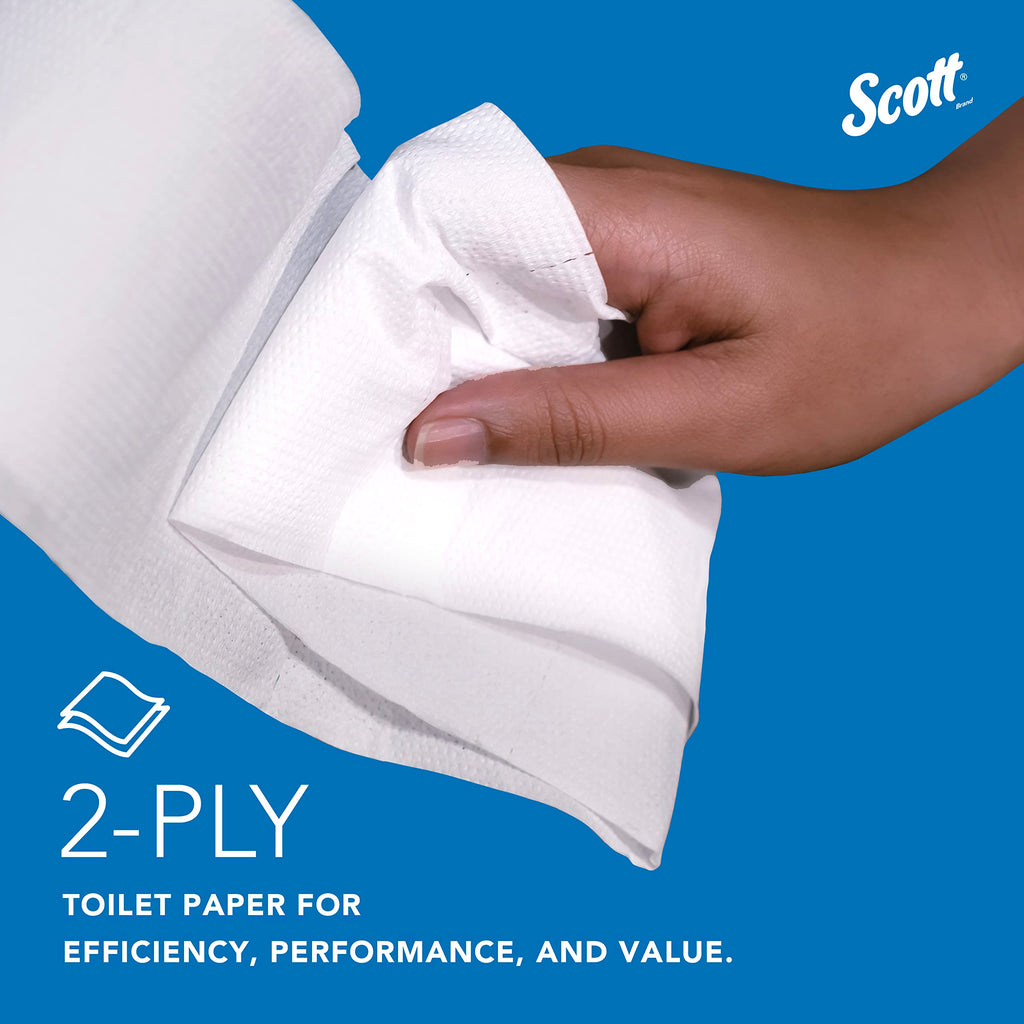 Scott Professional High-Capacity Jumbo Roll Toilet Paper, Bulk (03148), 2-Ply, Septic Safe, White, Non-Perforated, Compact for Easy Storage (4 Rolls at 1,000' Each, 4,000'/Case)