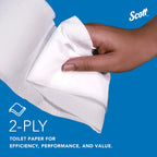 Scott Professional High-Capacity Jumbo Roll Toilet Paper, Bulk (03148), 2-Ply, Septic Safe, White, Non-Perforated, Compact for Easy Storage (4 Rolls at 1,000' Each, 4,000'/Case)