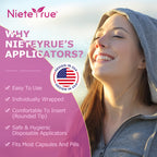 Nieteyrue Disposable Suppository Applicators Individually Wrapped Hygienic Fit to Size 00 Cap-sules and Many Shapes of Suppositories, Tablets Feminine Care Applicators from (20 Counts-new)