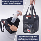 Foyego 4 Cup Drink Carrier with Handle, Reusable Insulated Drink Caddy Drink Holder for Car, Folding Portable Coffee Cup Holder Bag for Travel and Delivery
