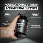 Gains in Bulk Square 1 Multivitamin and Mineral Supplement for Women and Men, Vitamins, Digestive Enzymes and Organic Minerals for Muscle Health, Performance and Immune Support, 90 Capsules