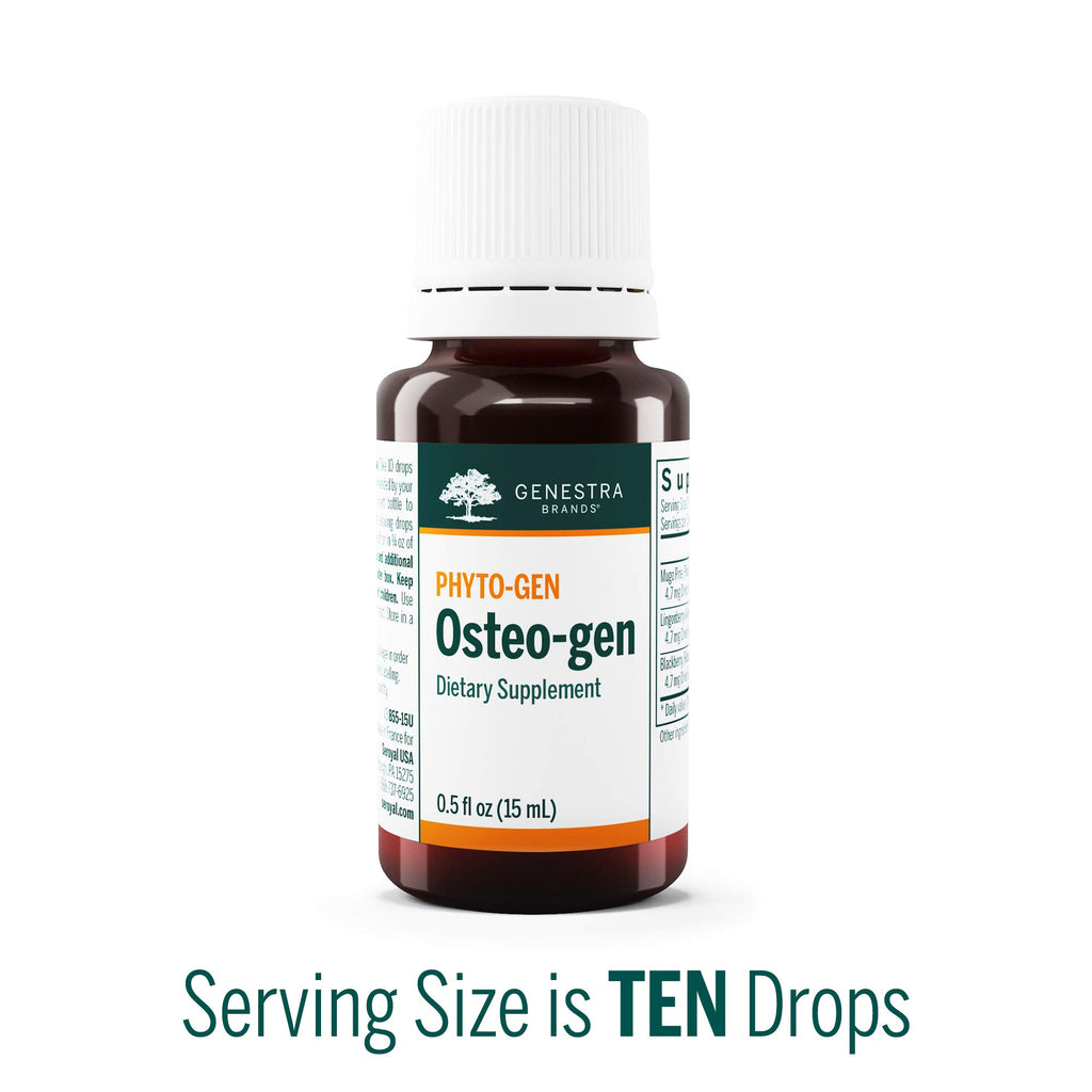 Genestra Brands Osteo-gen | Mugo Pine, Lingonberry, and BlackBerry Herbal Supplement | 0.5 fl. oz.