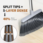 Broom, Outdoor Brooms for Sweeping Indoor, Adjustable 55" Pet Hair Removal Hevy Duty Broom for Floors Home Kitchen Garage Commercial Patio Industrial Snow (Pack of 2)