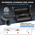 [3 Pack] Flemoon Outdoor Extension Cord Safety Cover with Waterproof Seal