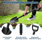 31" Compact Garden Shovel with D-Grip Handle - Rust-Proof Lightweight Metal Tool for Raised Beds, Tight Spaces & Emergency Use (Kids/Adults Friendly), Black