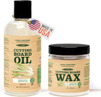CLARK'S Food Grade Mineral Oil (12oz) and Carnauba Wax (6oz) Set - 100% Natural Butcher Block Oil and Cutting Board Wax - Food Safe Beeswax and Wood Cutting Board Oil with Lemongrass Extract