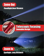 Victoper LED Flashlight 2 Pack Red, Bright Tactical Torch High Lumens 5 Modes, Waterproof Zoomable Flash Light for Outdoor, Birthday Gifts for Men, Dorm Room Hiking Camping Essentials Gear for Guys