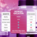 (2 Pack) Horse Gelatin Capsules,Official HorseGelatin Pills for Men with All Natural Ingredients,Maximum Strength Supplement with Premium Vitamins Supporting Optimal Wellness and Health (120 Capsules)