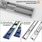 LONTAN 15 Pairs 22 Inch Soft Close Drawer Slides Heavy Duty Dresser Drawer Glides Metal Ball Bearing Full Extension Kitchen Cabinet Rails 100 LB Capacity