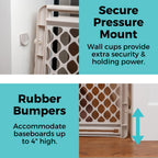 Toddleroo by North States - Supergate Ergo Baby Gate: Plastic Baby Gate for Stairs & Doorways - Adjustable Indoor Safety Gate - Made in USA - 26 to 42 Inches Wide - 26 Inches Tall - Sand