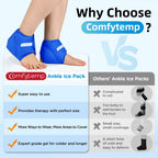 Comfytemp Ankle Ice Pack Wrap for Plantar Fasciitis, Swelling, Foot Pain Relief, Gel Ice Packs for Injuries Reusable, Hot Cold Compress for Achilles Tendonitis Sprained Ankles Feet, 2 Packs, Dark Blue