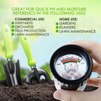 Soil PH Meter, Soil Moisture Sensor Meter, Soil PH Tester Gardening Tool Kits for Plant, Tree, Soil Tester for Moisture Great for Garden, Lawn, Farm, Indoor & Outdoor Use 295mm Long