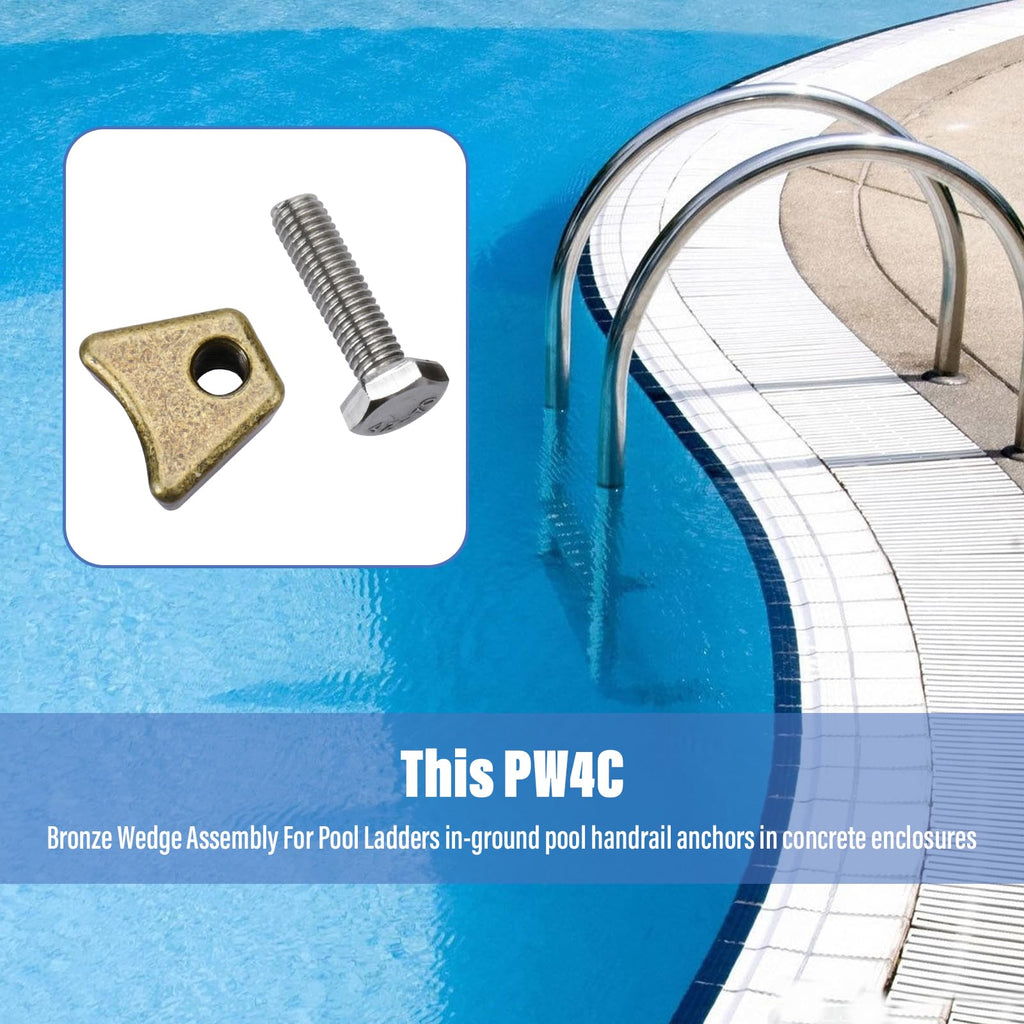 Pool Ladder Anchors Bronze Wedge Assembly, for PW-4C Perma 3", 4" Sockets, In-Ground Swimming Pool Ladder & Stair Rail Anchor Fixing Parts - 2 Pack