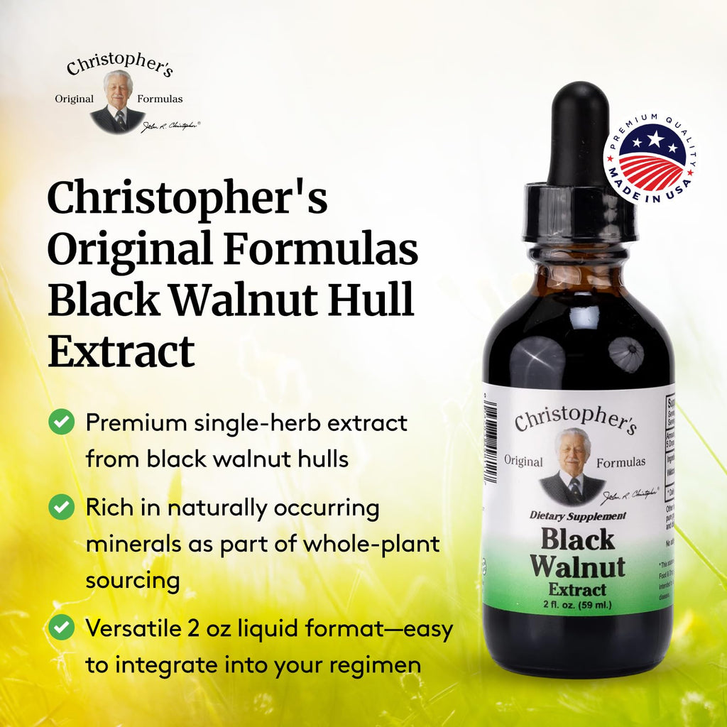 Christopher's Original Formulas Black Walnut Extract, Herbal Liquid Supplement, 2 oz - Pack of 2