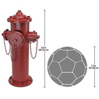 Design Toscano Fire Hydrant Statue Puppy Pee Post and Pet Storage Container, Large 23 Inch, Metal, Full Color