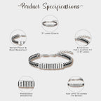 Personalized Silver Stainless Bracelet, 1-10 Bead, Custom Engraved Gift