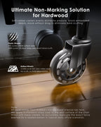 RidRed Office Chair Wheels - Replacement Rubber Wheels - Universal Fit 3 Inch Casters, Heavy-Duty Chair Casters, Noise Free, Fits 98% Chair, for All Floor (5)