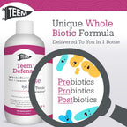 Teem Defense Liquid Probiotic with Elderberry, Whole Biotic Tonic for Digestion & Immunity, Prebiotic Probiotic & Postbiotic Supplement for Kids and Adults, 30 Day Supply – 16.3 Fl.Oz
