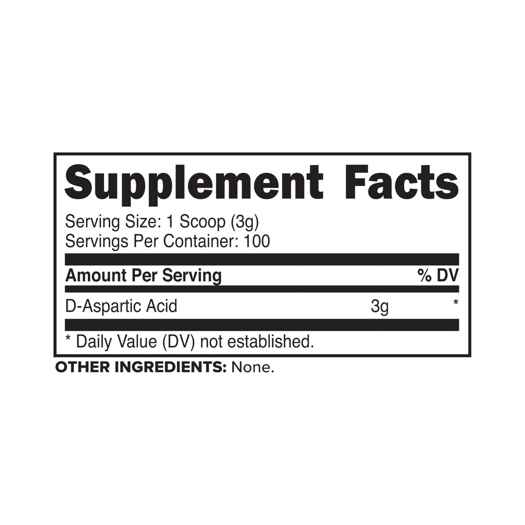 Primaforce D-Aspartic Acid 300 Grams (100 Servings), Unflavored, Vegetarian, Non-GMO