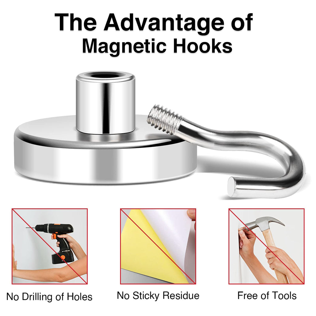 MIKEDE Magnetic Hooks 85Lbs+ Heavy Duty Magnet Hook for Cruise Cabins