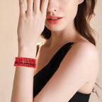 Ornaland Colorful Glass Crystal Beaded Bracelets Bulk for Women, 70 Pcs