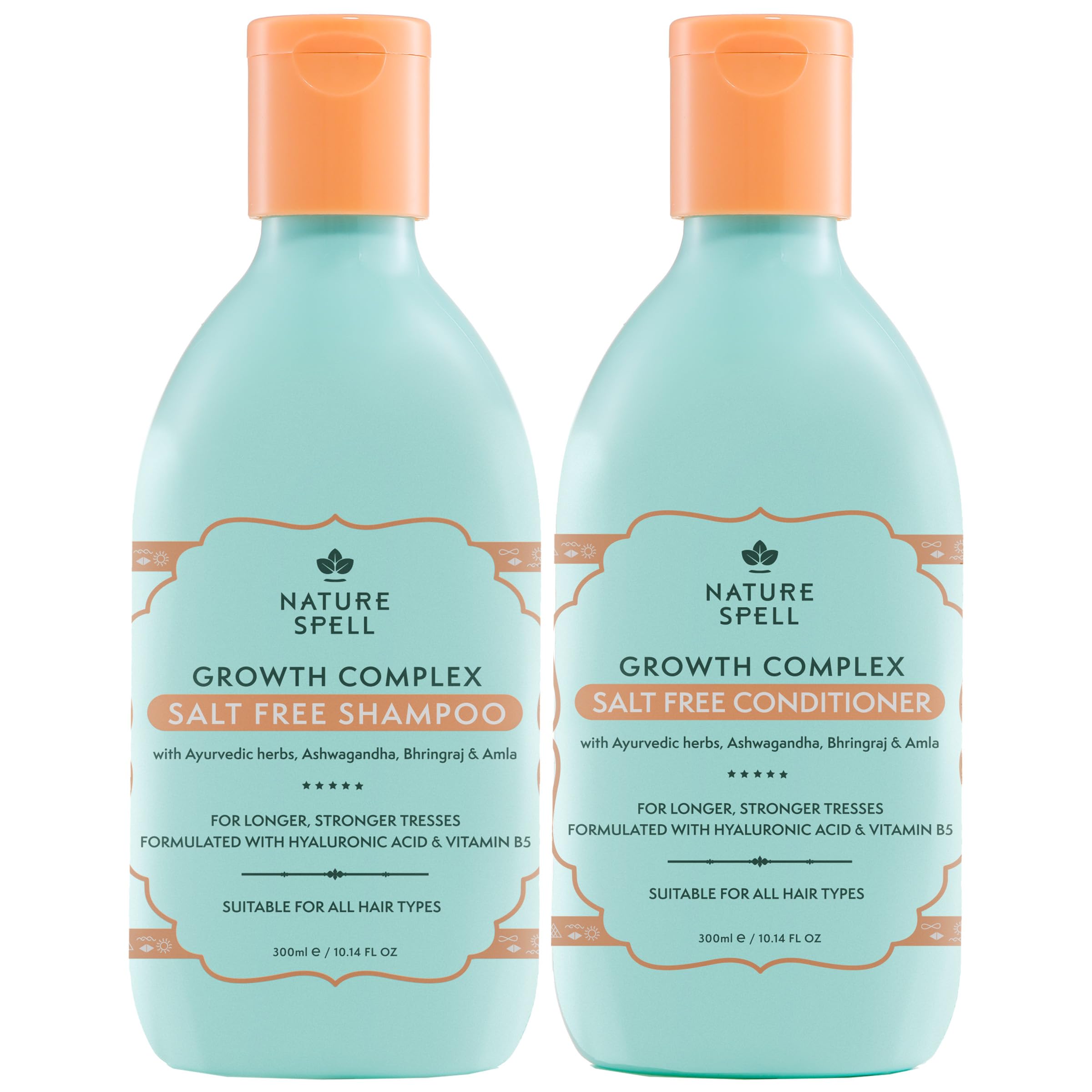 Nature Spell Hair Growth Shampoo and Conditioner Set, Improve Hair Strength & Shine, 10.14 Fl Oz x2