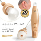 MSA PRO Sound Amplifier, Amplifies Sound by 30 Times, Up to 20 Hours Continuous Use, Lightweight, Nearly Invisible, Adjustable Volume, Fast Charging, Nude, 1ct