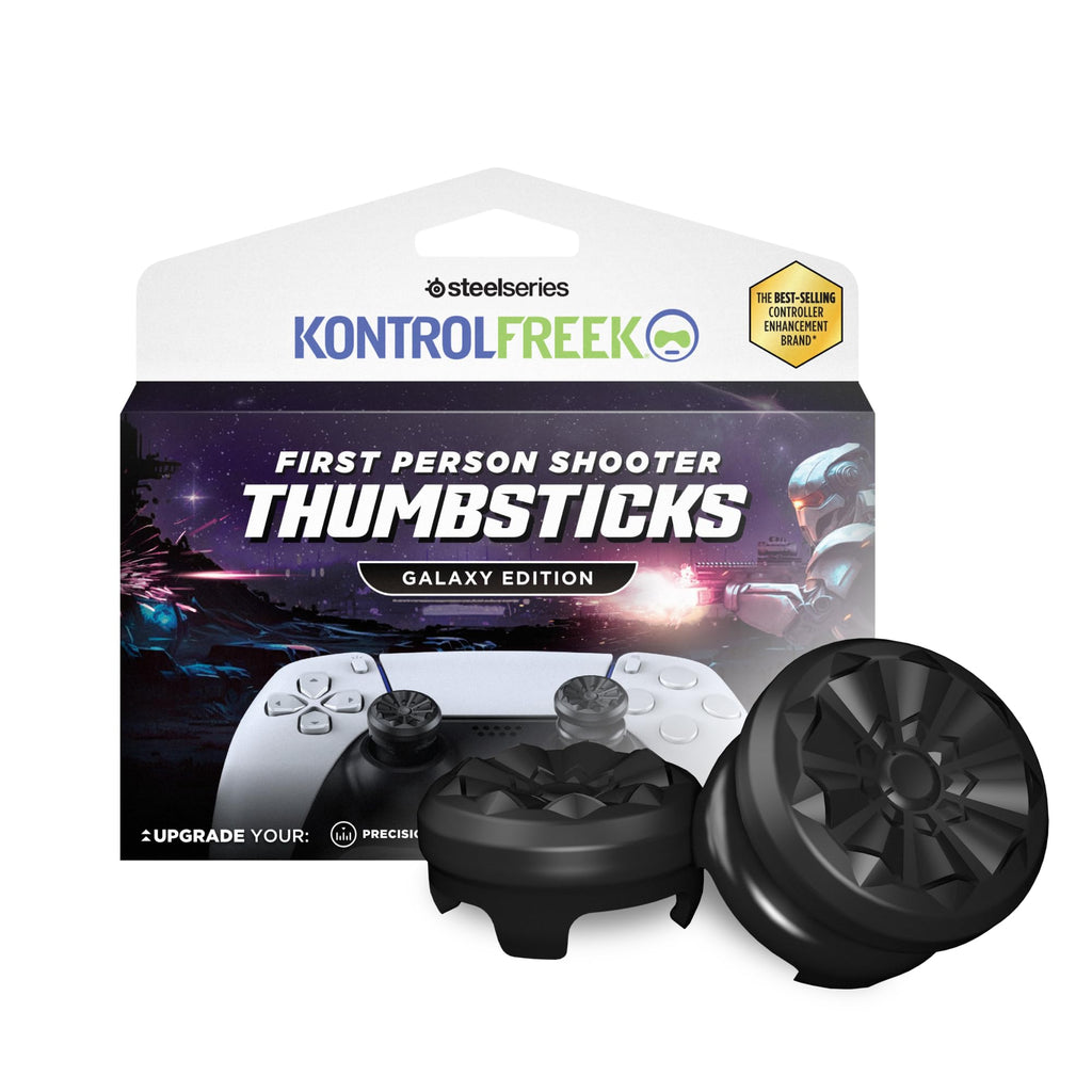 KontrolFreek FPS Freek Galaxy Black for PlayStation 4 (PS4) and PlayStation 5 (PS5) | Performance Thumbsticks | 1 High-Rise, 1 Mid-Rise | Black (Limited Edition)