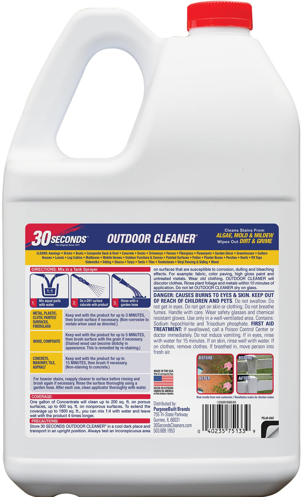 30 Seconds Outdoor Cleaner Concentrate, 1.3 Gallon