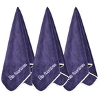 Wuwahold Microfiber Gym Towels Bigger Size Super Soft for Exercise Fitness, Sports, Workout, 380-GSM 15-Inch x 31-Inch Quick-Drying Towels (3 Pack, Navy Blue)