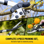 Colwelt Garden Shears Set 3Pc, 17’’ Hedge Shears Loppers for Gardening Tool