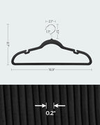 SONGMICS Velvet Hangers 50 Pack, Non-Slip Clothes Hangers, Ink Black